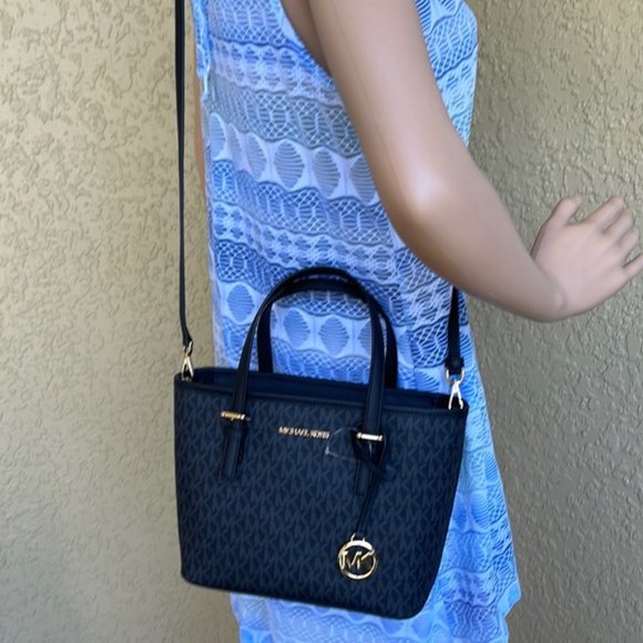 Michael Kors Jet Set Travel XS Carryall Tote Top Zip Tote Black - Picture 14 of 14